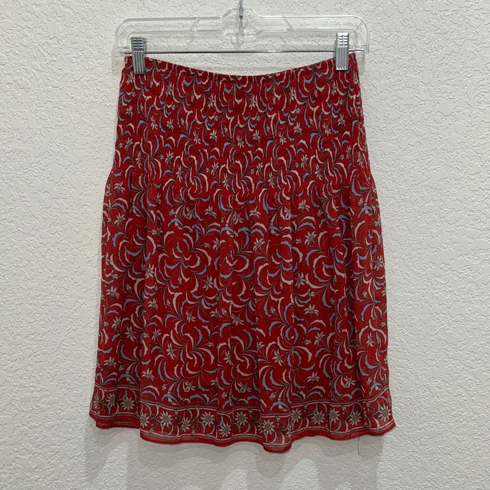 Max Studio Red and White Floral Mini Skirt